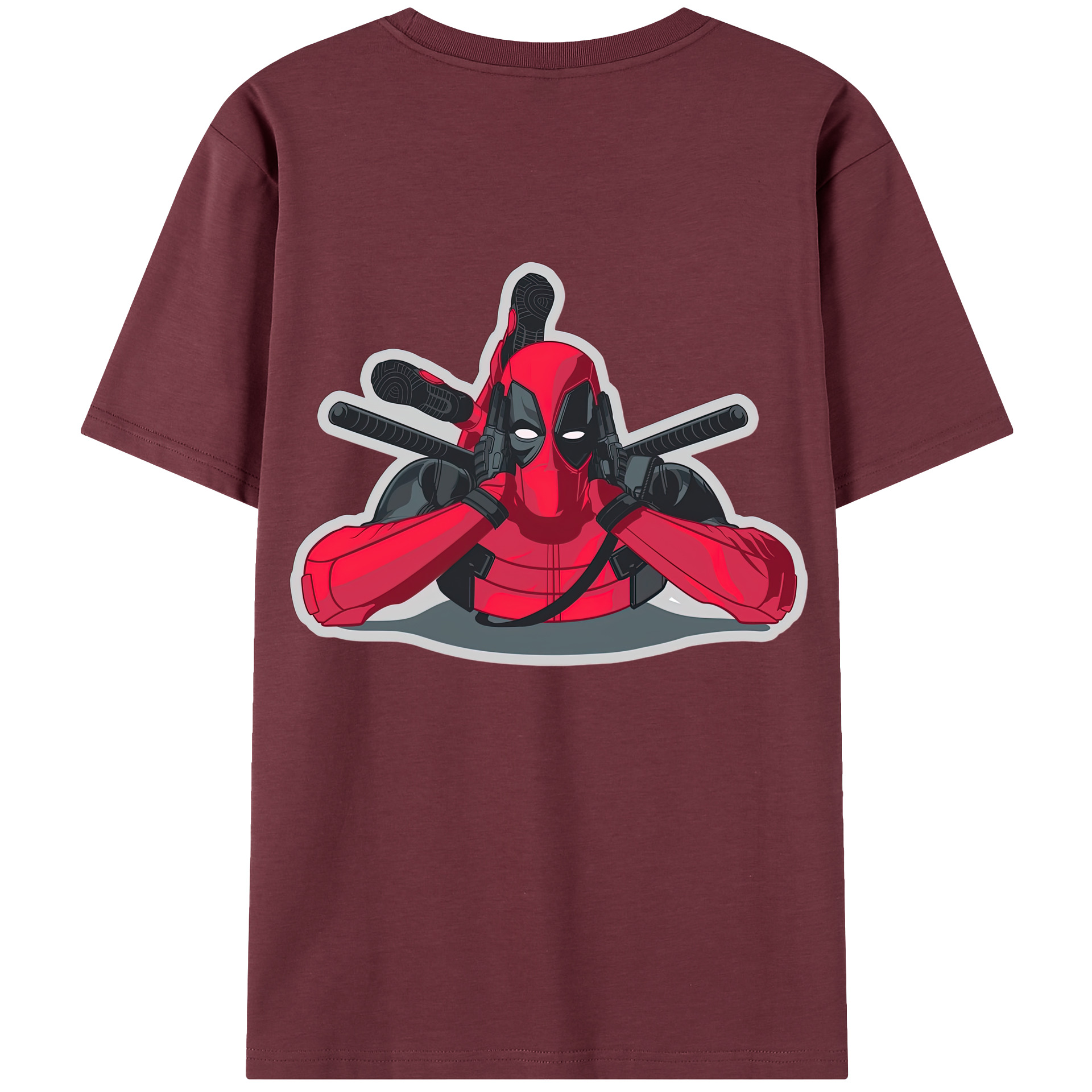 （画像用） Deadpool デッドプール 綿100％半袖Tシャツ（背面プリント）